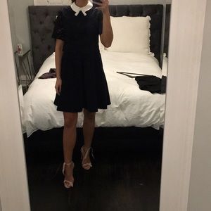 Ted Baker A-line lace upper dress navy blue